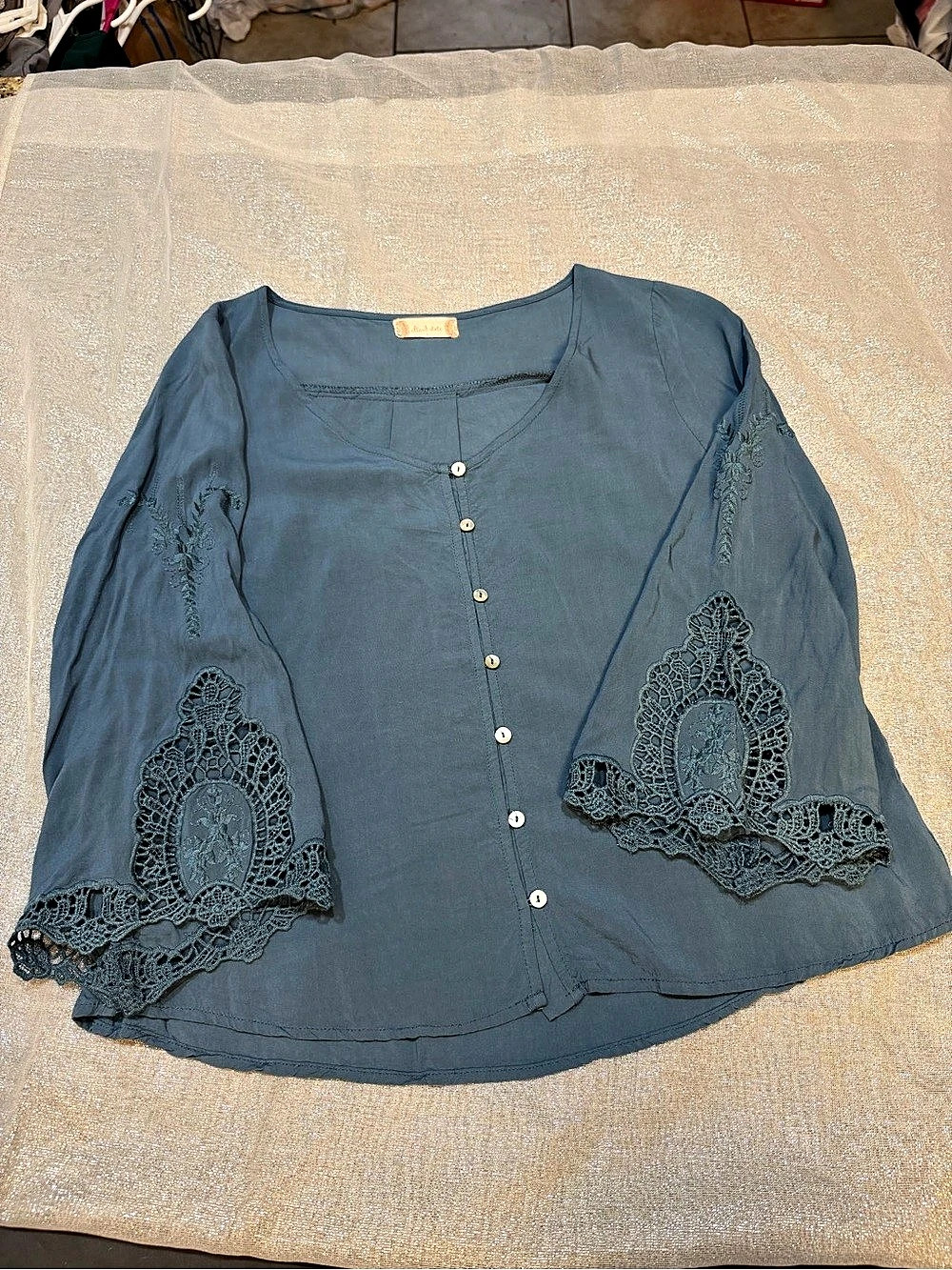 Altar'd State boho lace bell sleeve blouse
